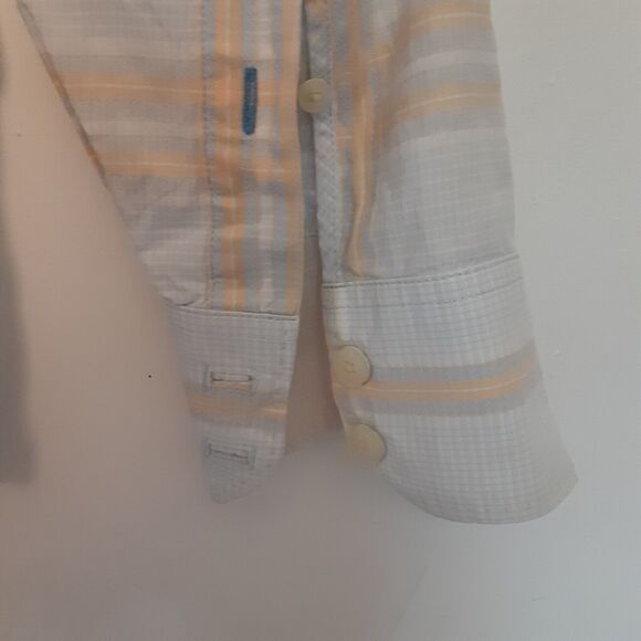 Tommy Bahama Button Up Shirt XL Blue Yellow Plaid Long Sleeve Button Up - Picture 6 of 9